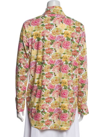 Chiara Boni Floral Print Long Sleeve Button-Up Top