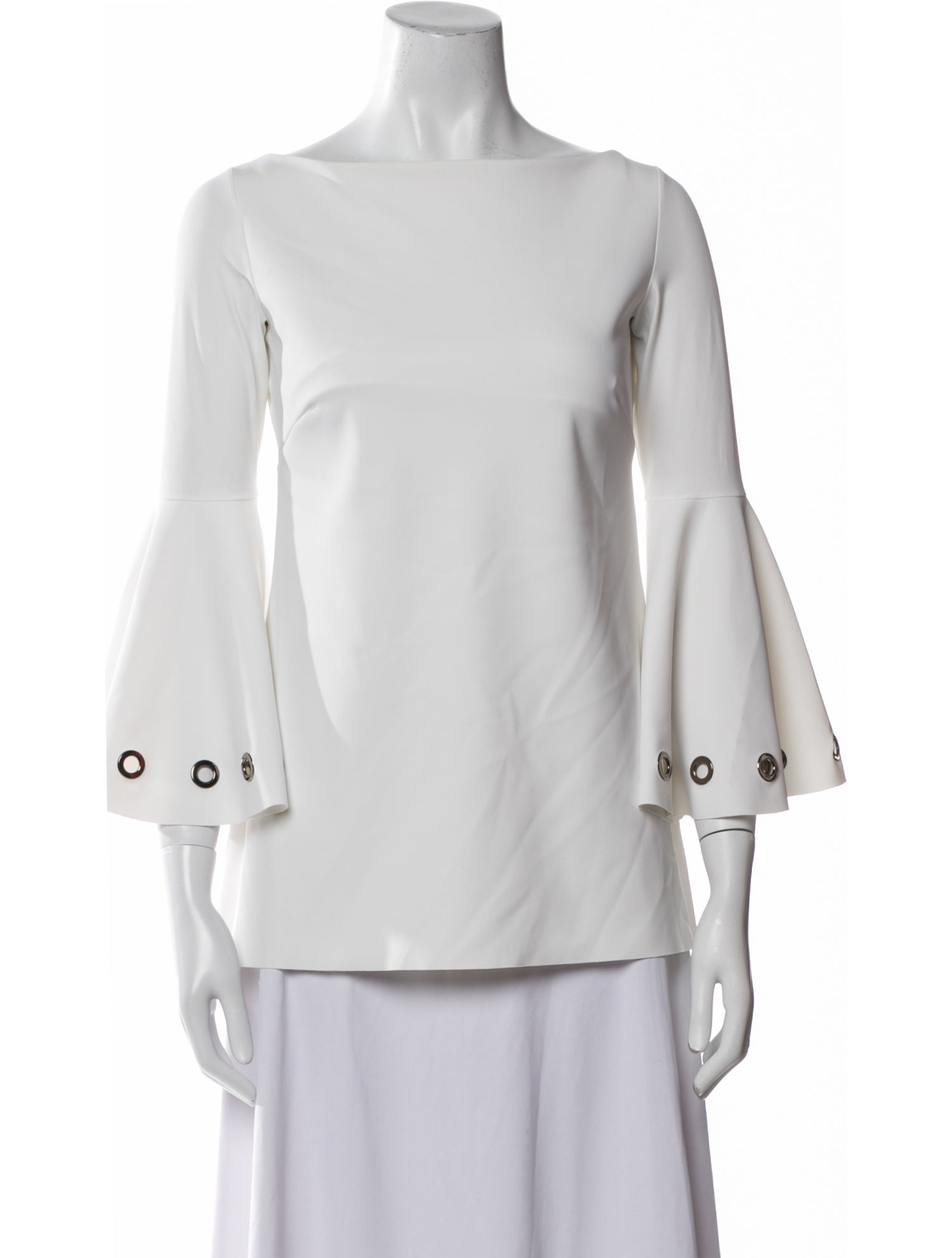Chiara Boni Bateau Neckline Three-Quarter Sleeve Blouse