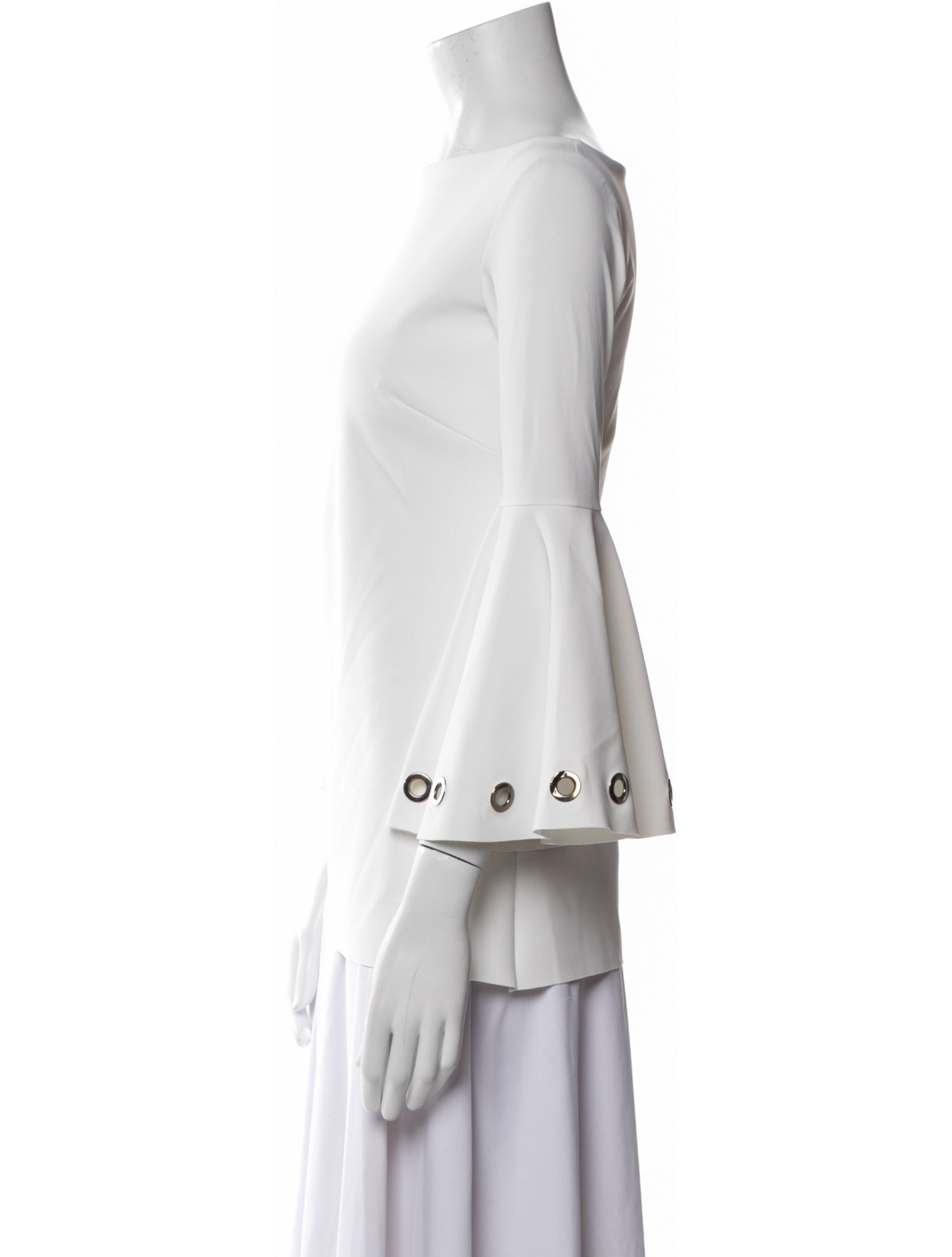 Chiara Boni Bateau Neckline Three-Quarter Sleeve Blouse