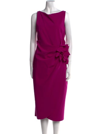 Chiara Boni Cowl Neck Midi Length Dress