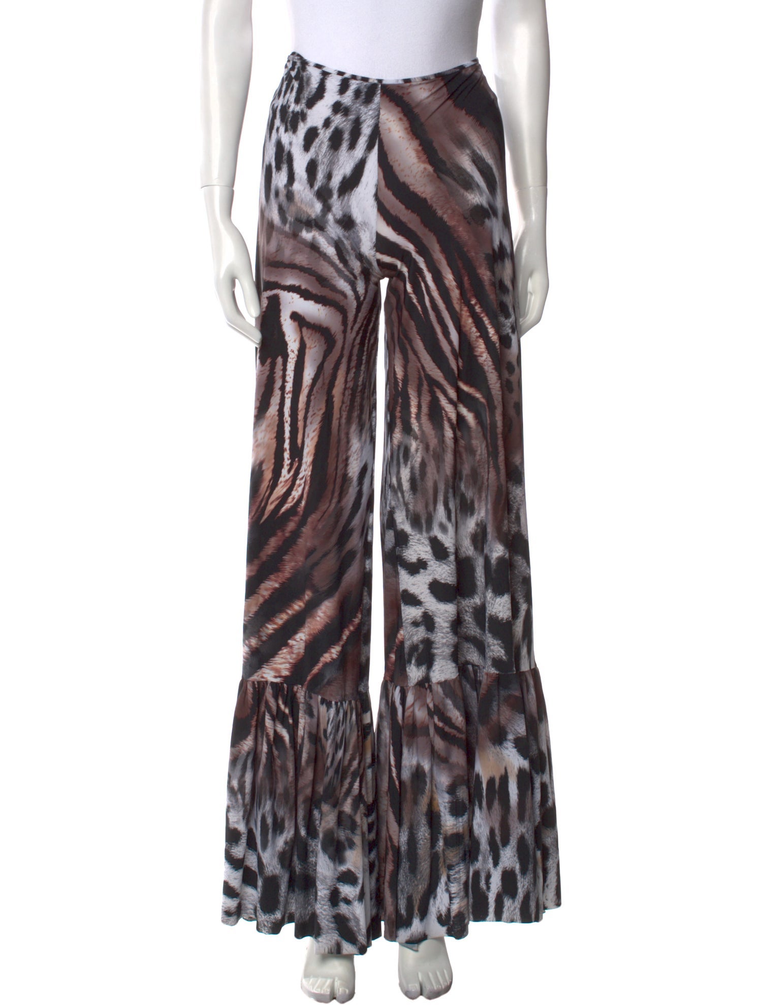 Chiara Boni Animal Print Wide Leg Pants