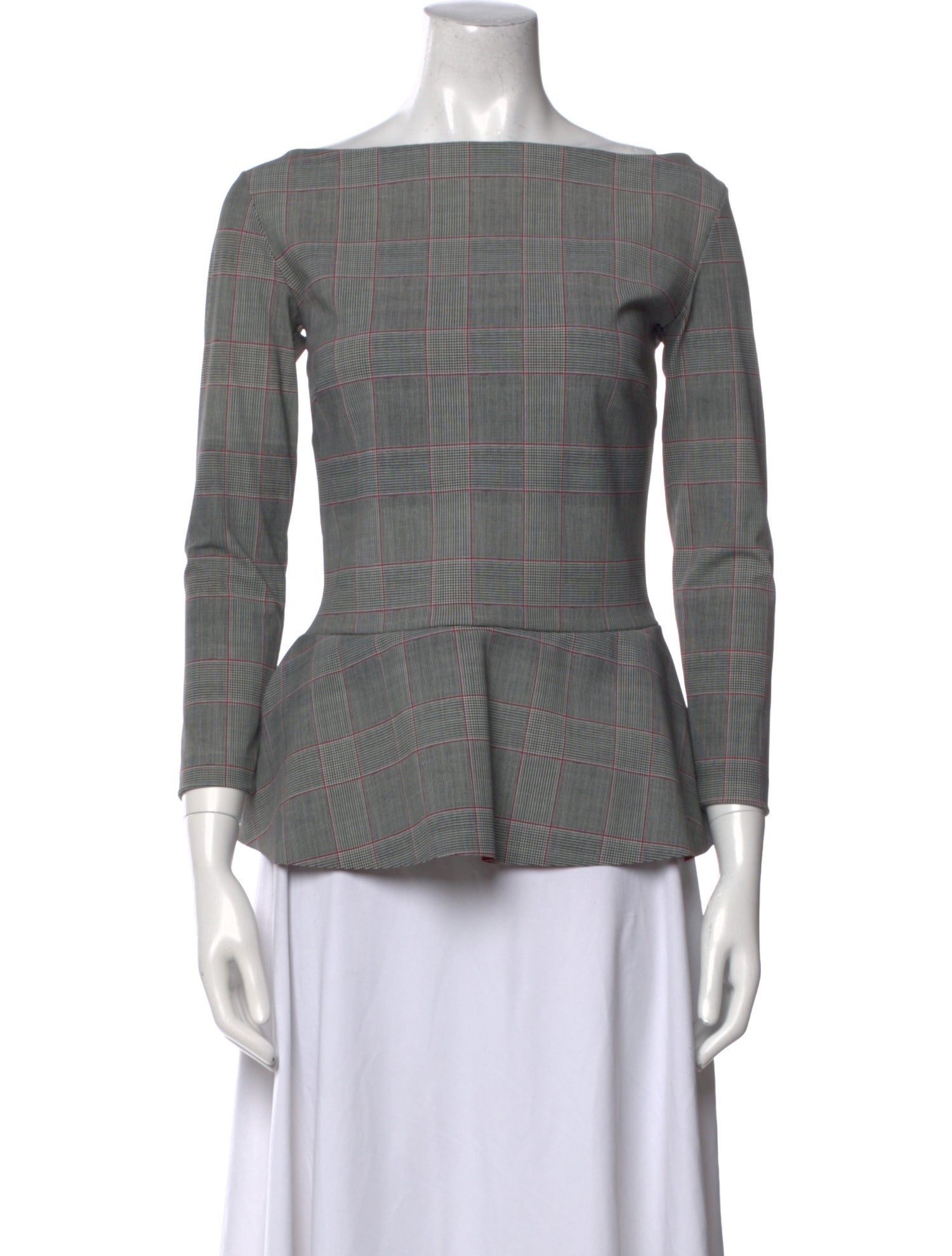 Chiara Boni Plaid Print Off-The-Shoulder Top