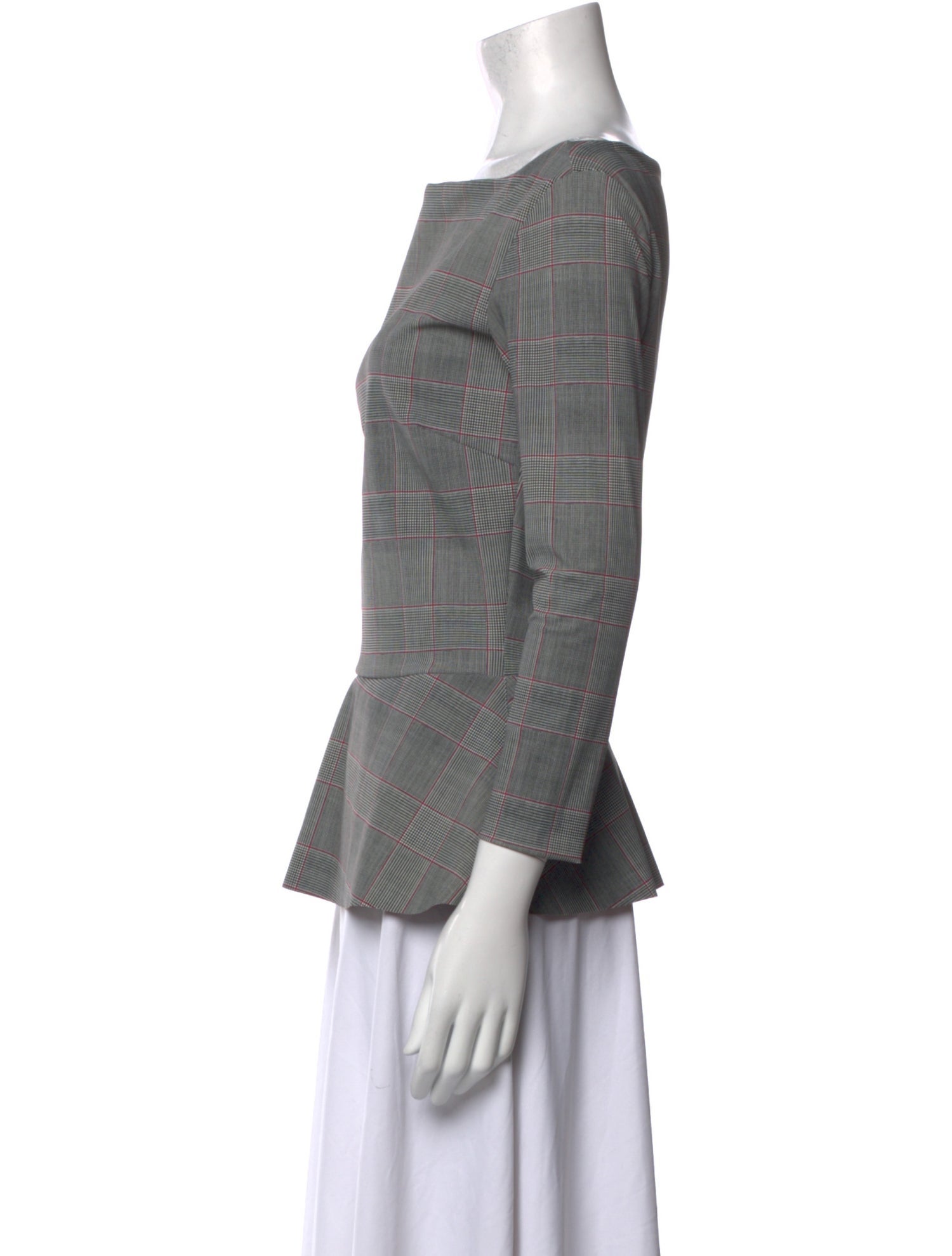 Chiara Boni Plaid Print Off-The-Shoulder Top