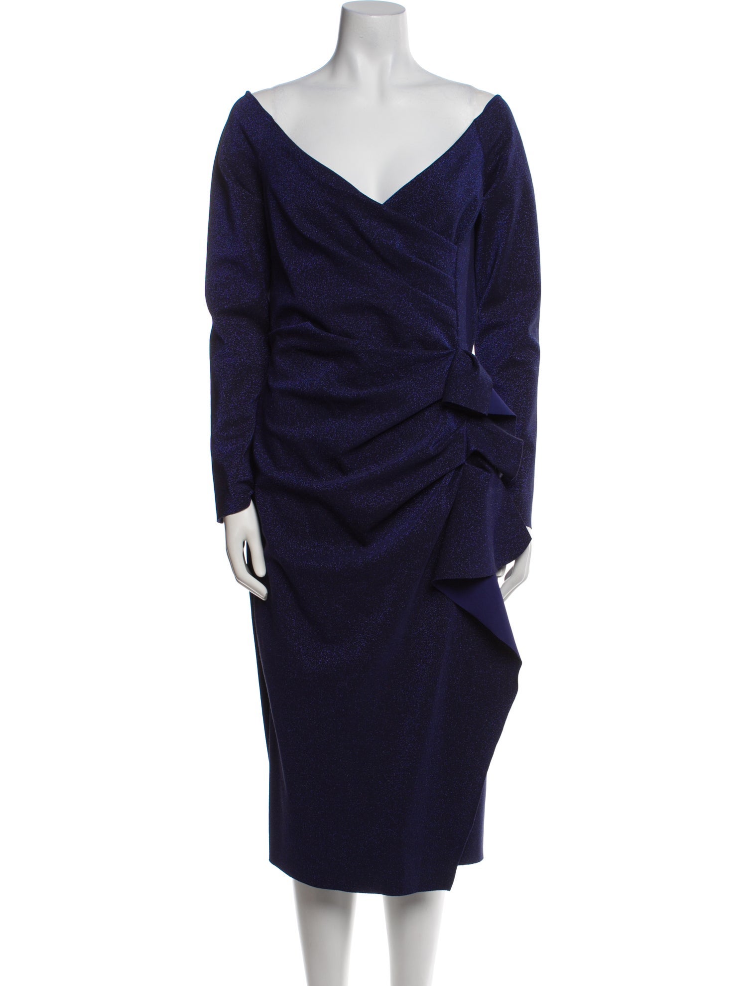 Chiara Boni Cowl Neck Midi Length Dress