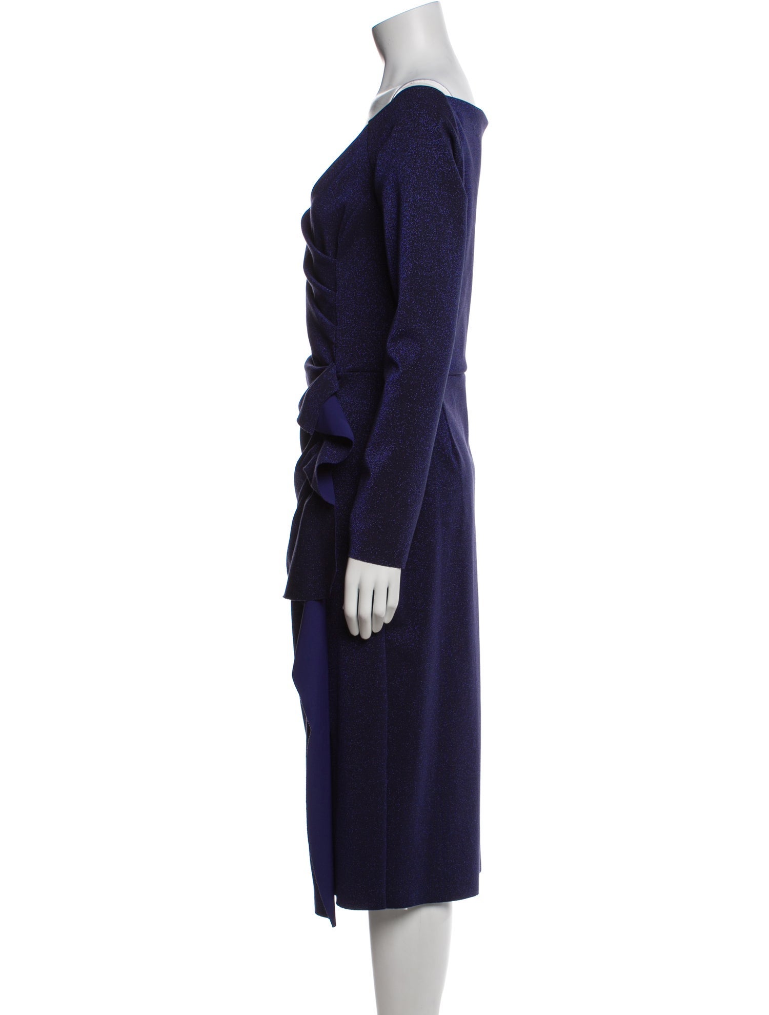 Chiara Boni Cowl Neck Midi Length Dress