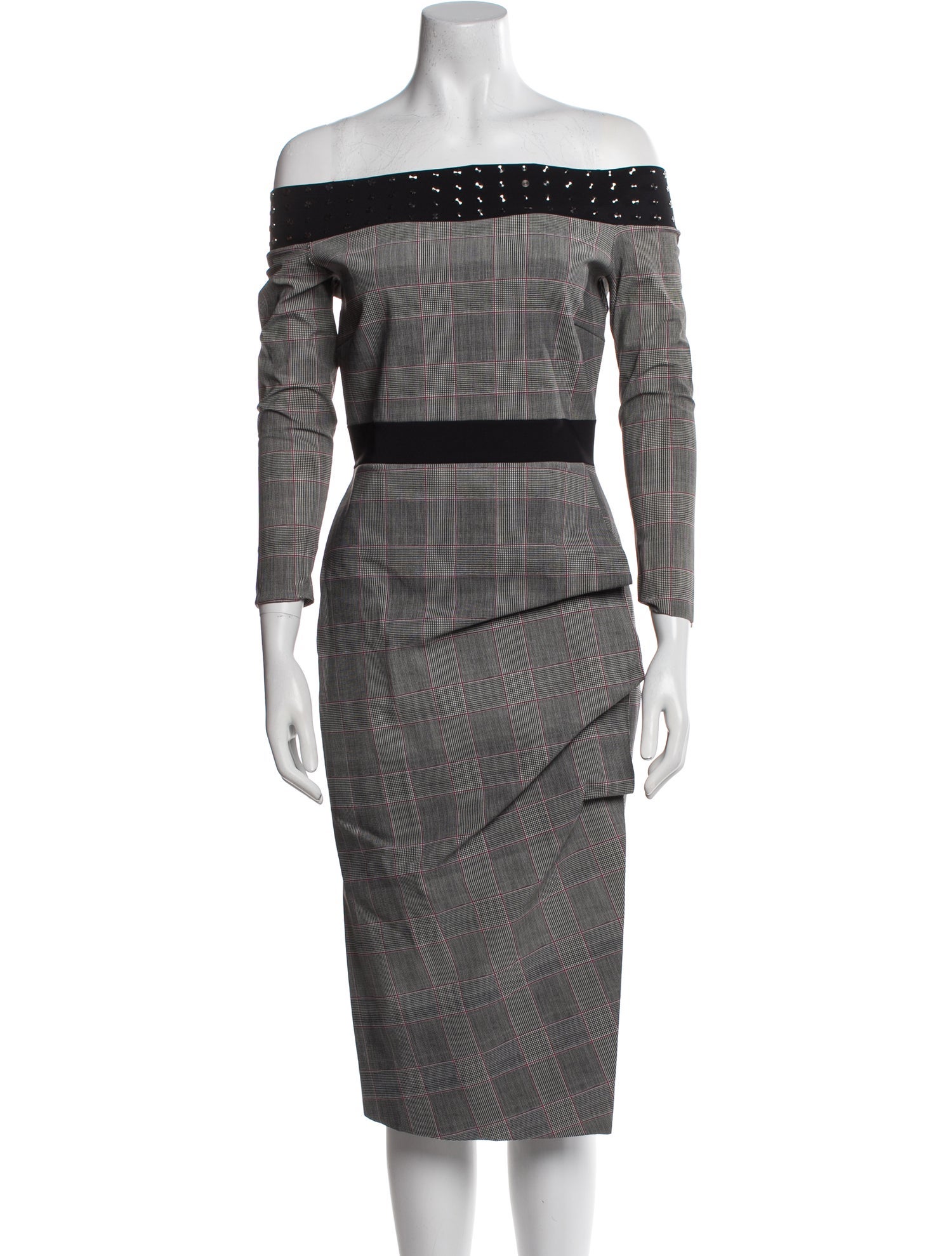 Chiara Boni Plaid Print Knee-Length Dress