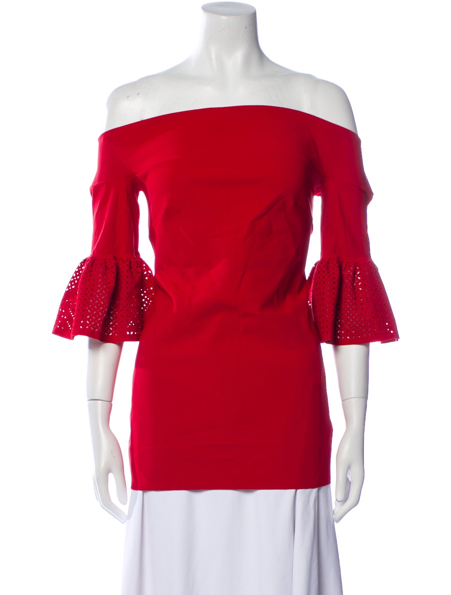 Chiara Boni Off-The-Shoulder Three-Quarter Sleeve Blouse