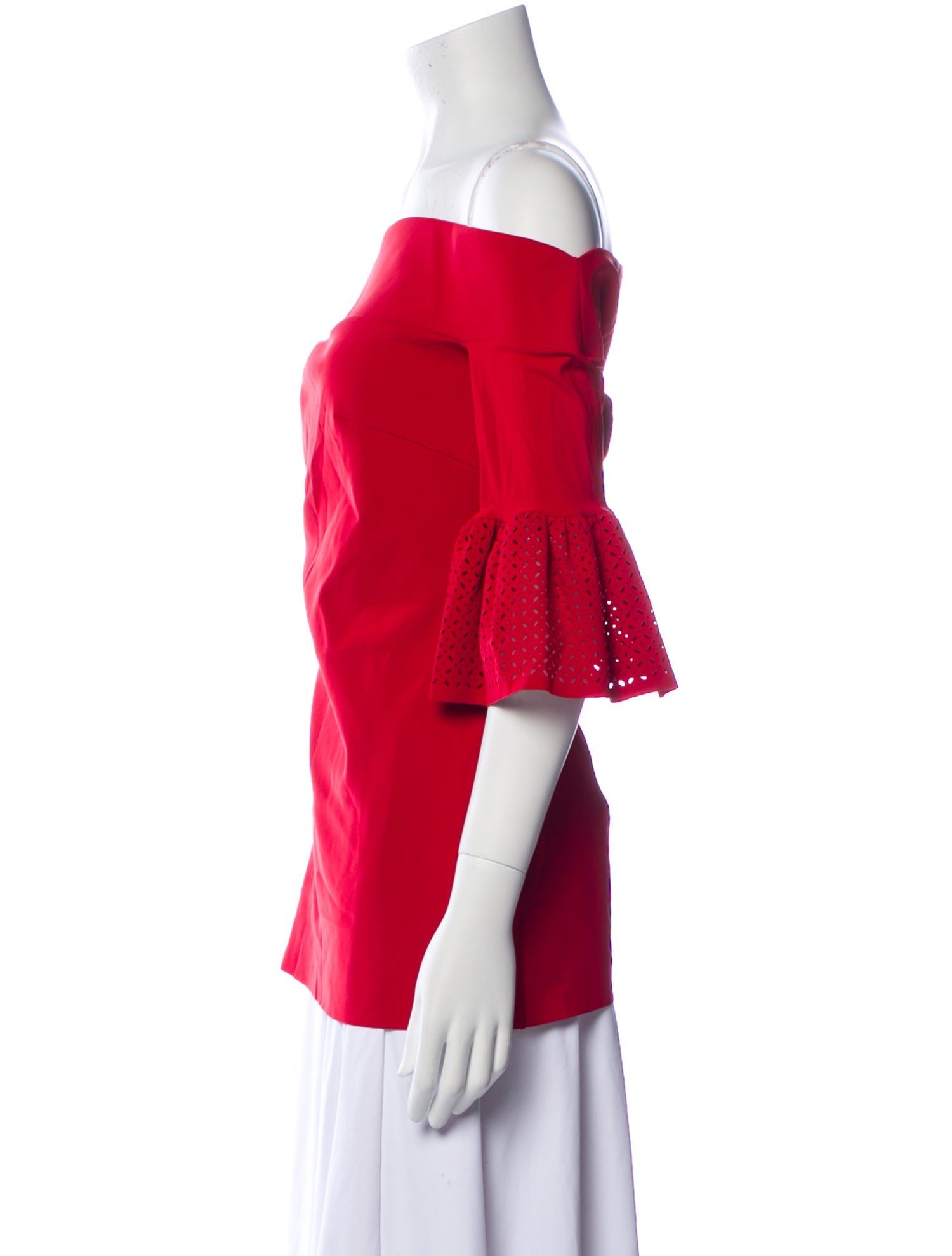 Chiara Boni Off-The-Shoulder Three-Quarter Sleeve Blouse