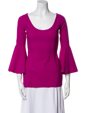 La Petite Robe di Chiara Boni Scoop Neck Three-Quarter Sleeve Blouse