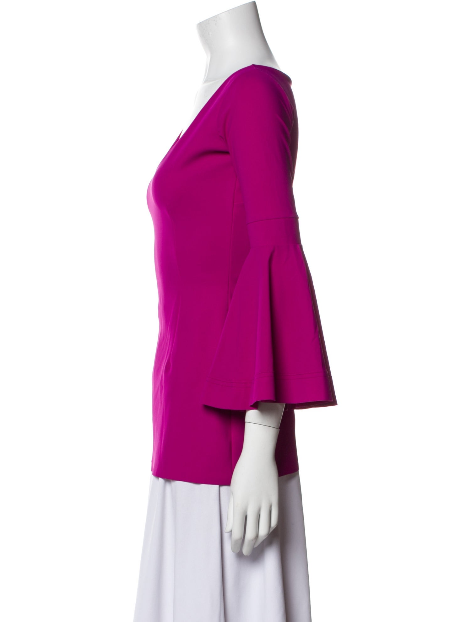 La Petite Robe di Chiara Boni Scoop Neck Three-Quarter Sleeve Blouse