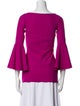 La Petite Robe di Chiara Boni Scoop Neck Three-Quarter Sleeve Blouse