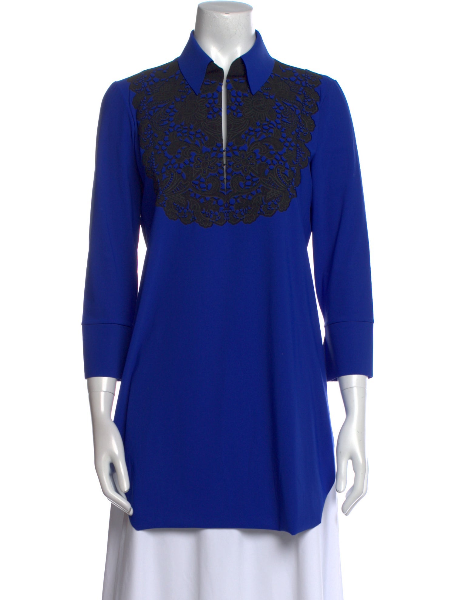 Chiara Boni Colorblock Pattern Three-Quarter Sleeve Tunic