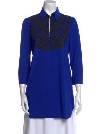 Chiara Boni Colorblock Pattern Three-Quarter Sleeve Tunic