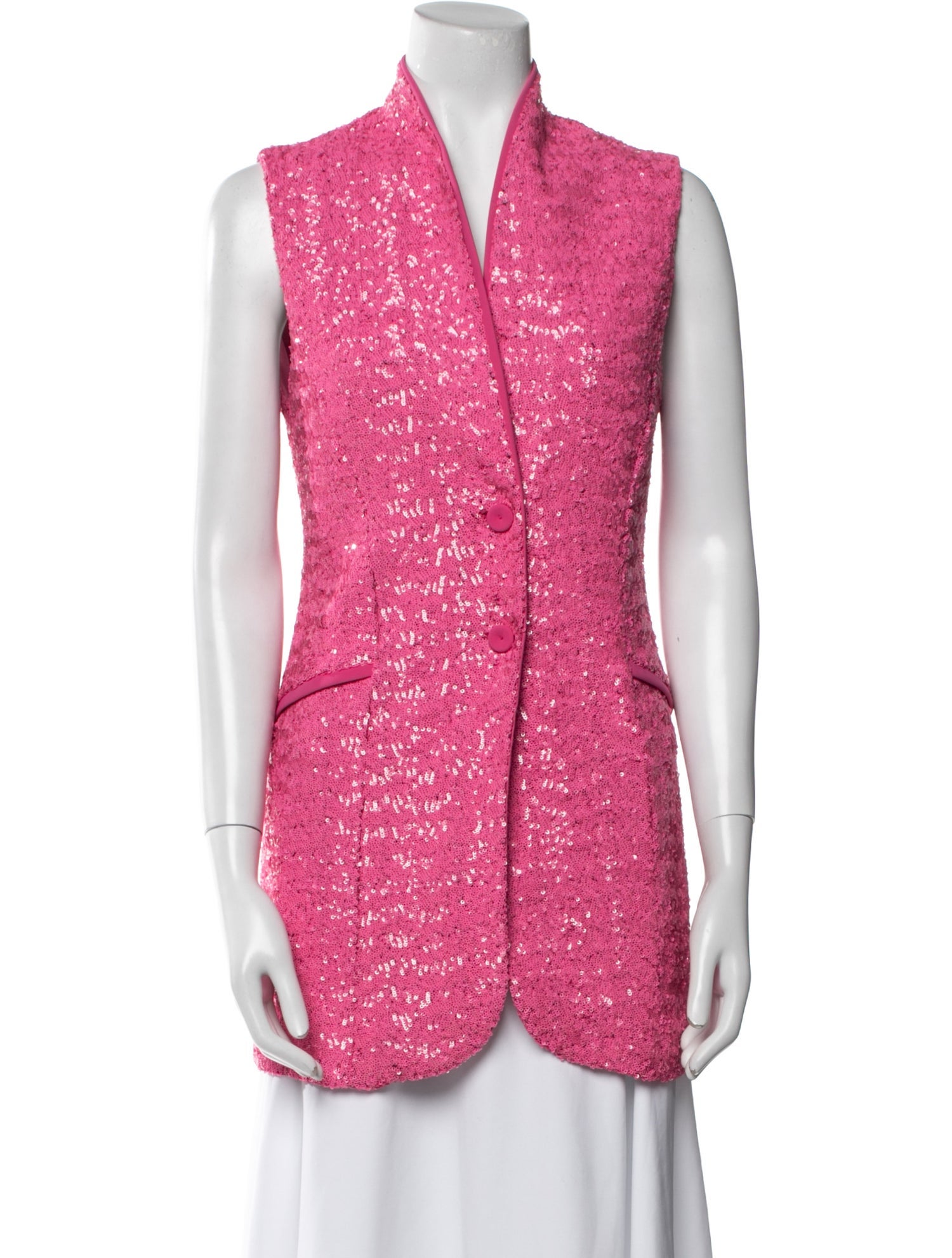 Chiara Boni Tweed Pattern Vest