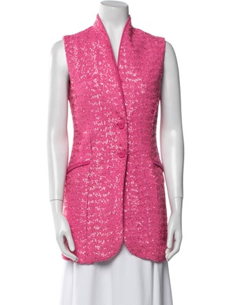 Chiara Boni Tweed Pattern Vest