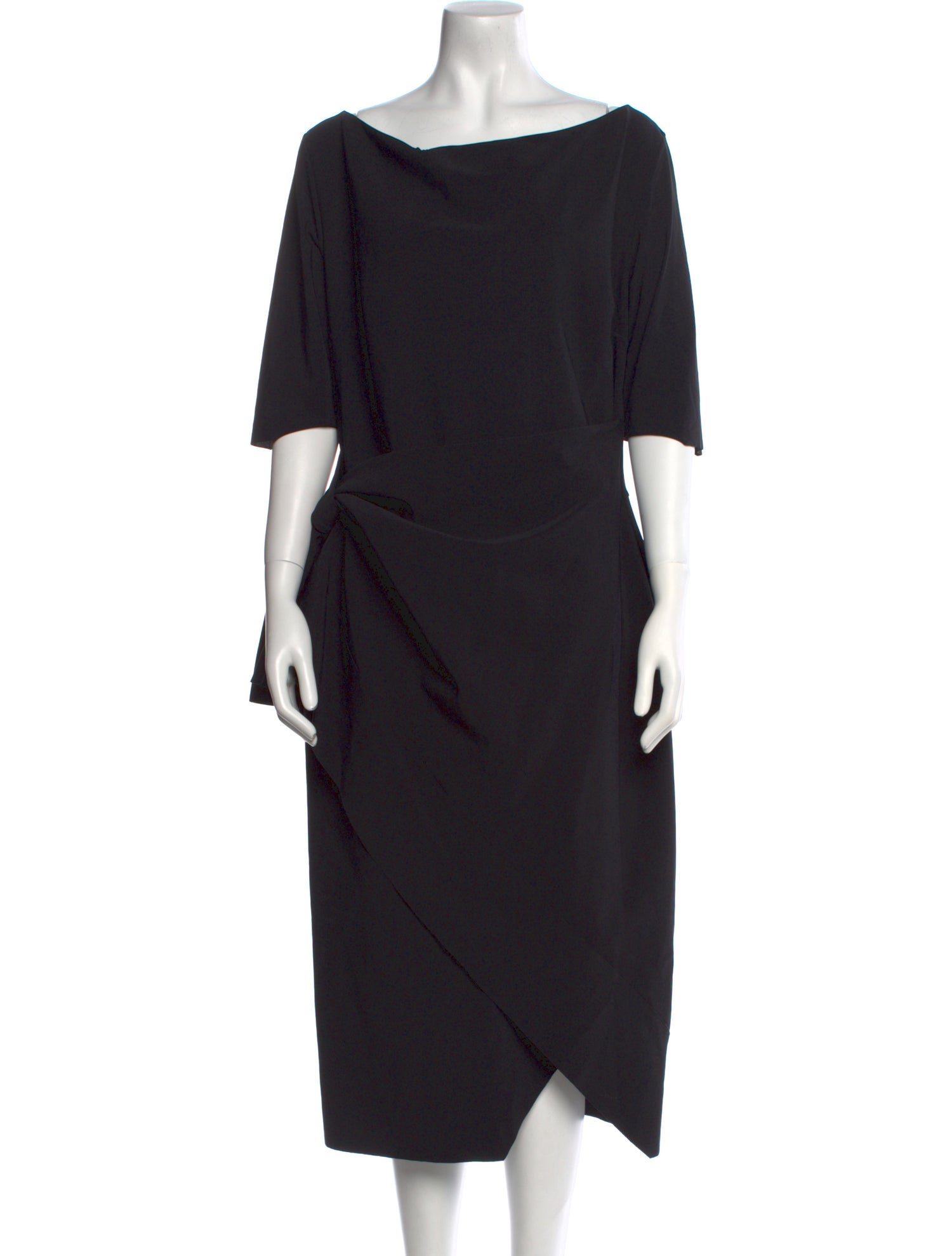 Chiara Boni Cowl Neck Midi Length Dress