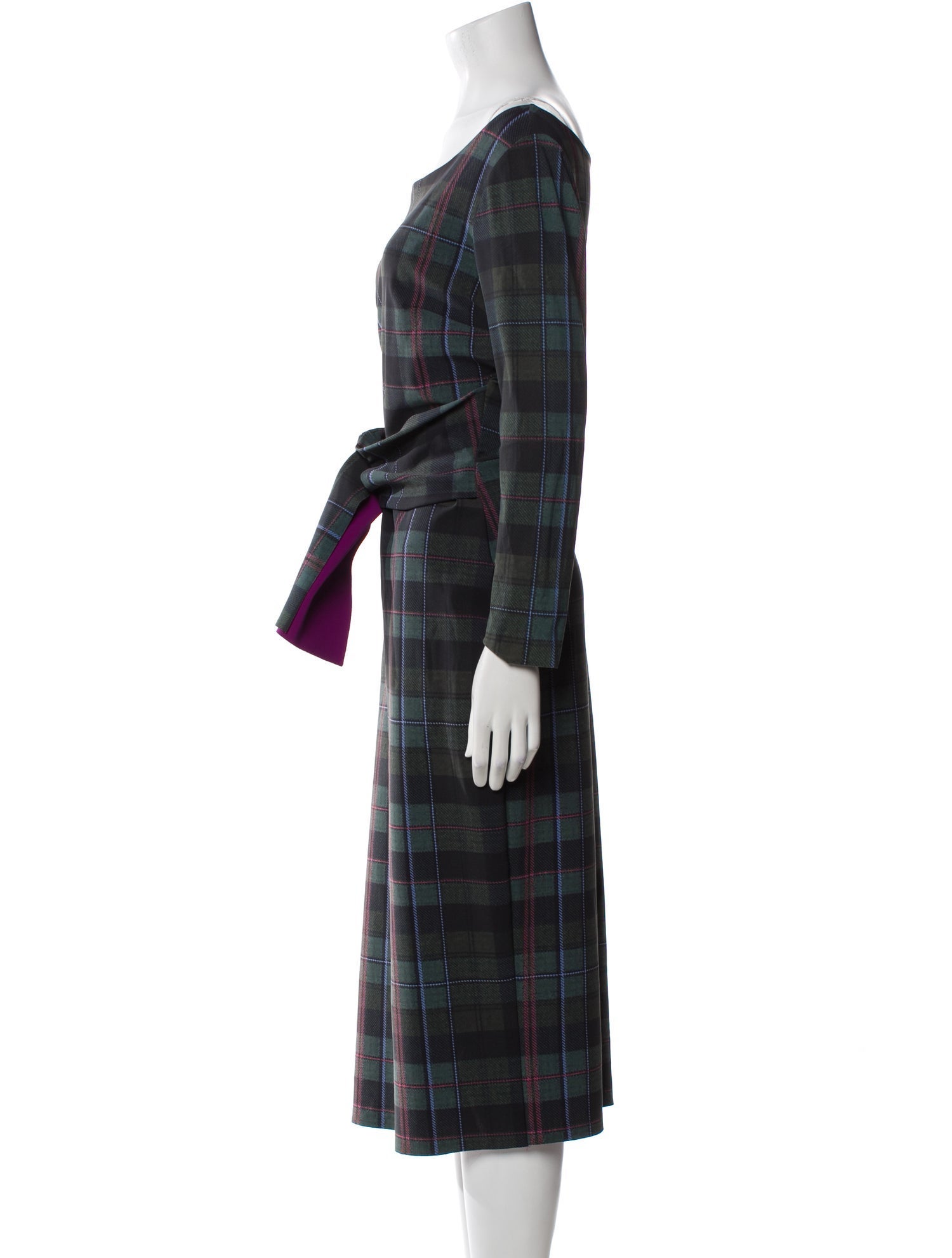 Chiara Boni Plaid Print Midi Length Dress
