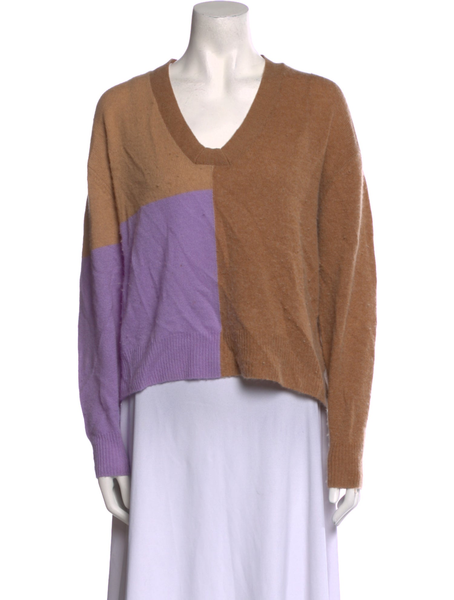 CRUSH. Cashmere Colorblock Pattern Sweater