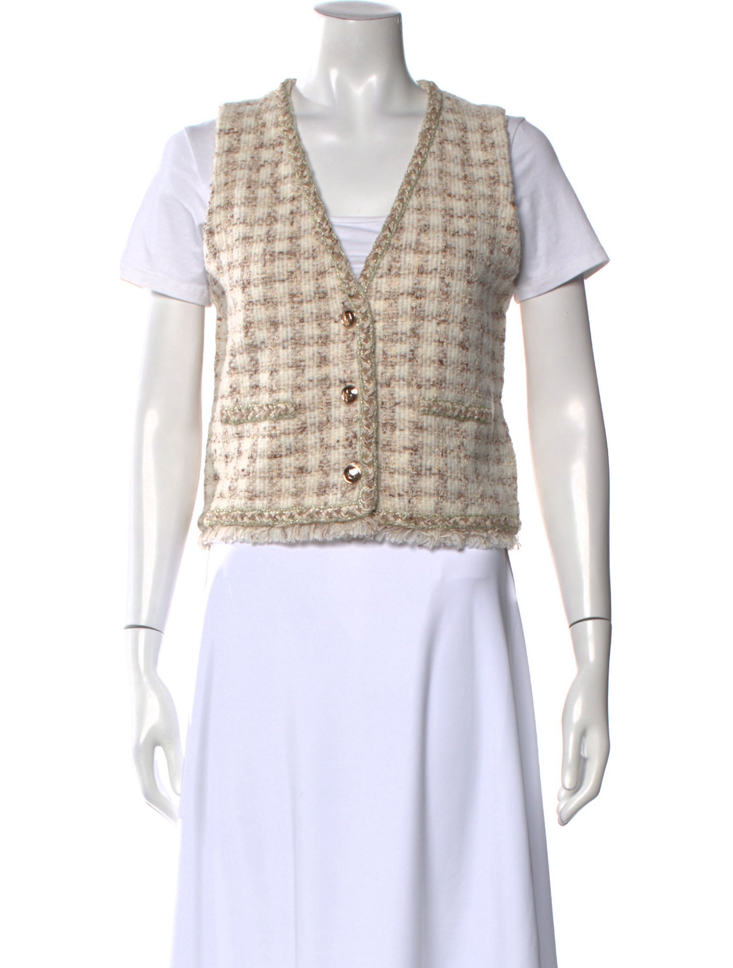 CRUSH. Tweed Pattern V-Neck Sweater w/ Tags