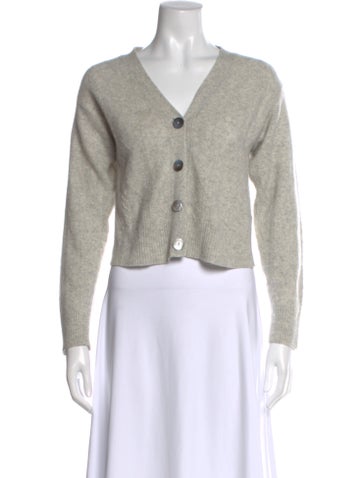 Pre-owned Crush Cashmere V-neck Sweater In Gray