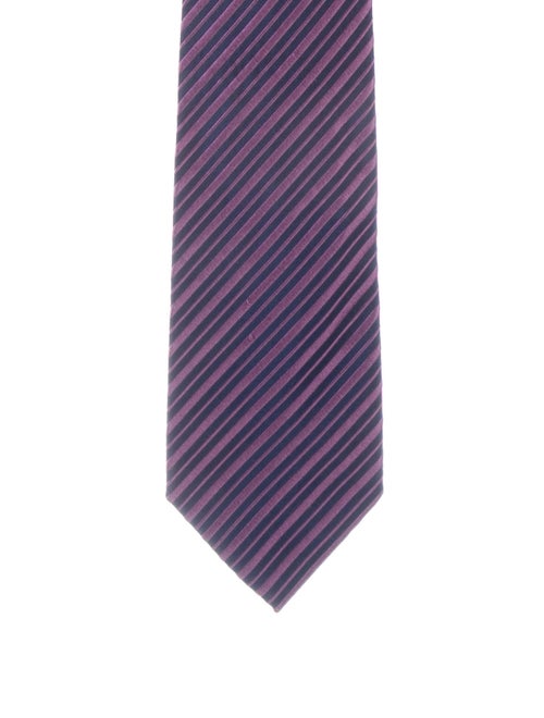 Charvet Striped Silk Tie red