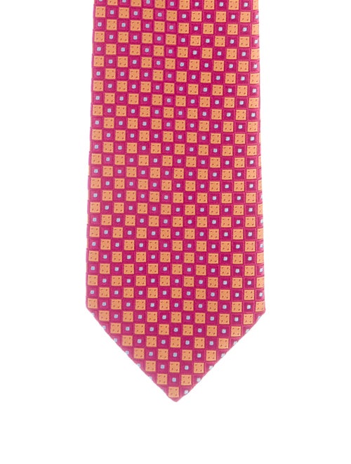 Charvet Patterned Silk Tie fuchsia
