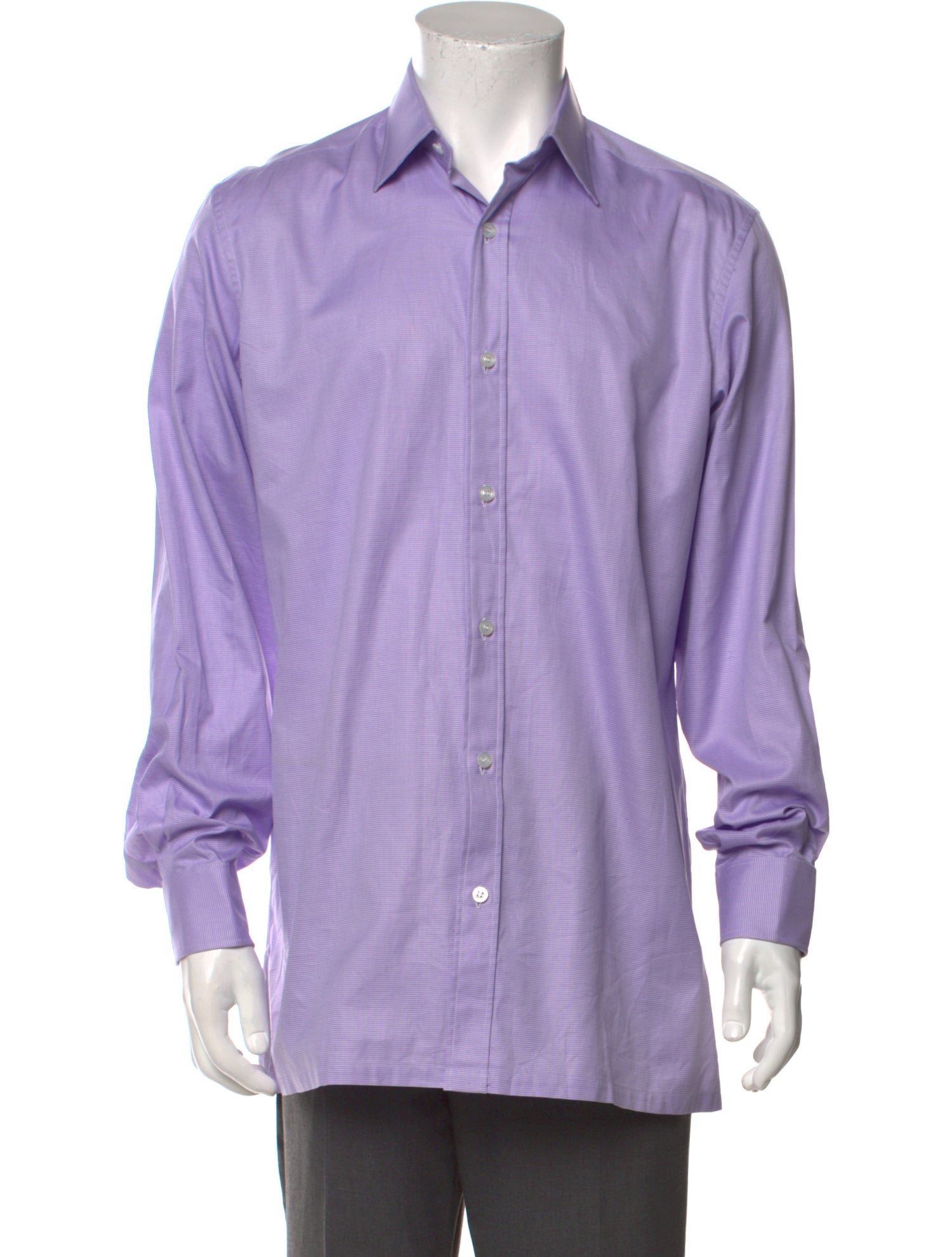Charvet Long Sleeve Dress Shirt - Purple Dress Shirts, Clothing ...