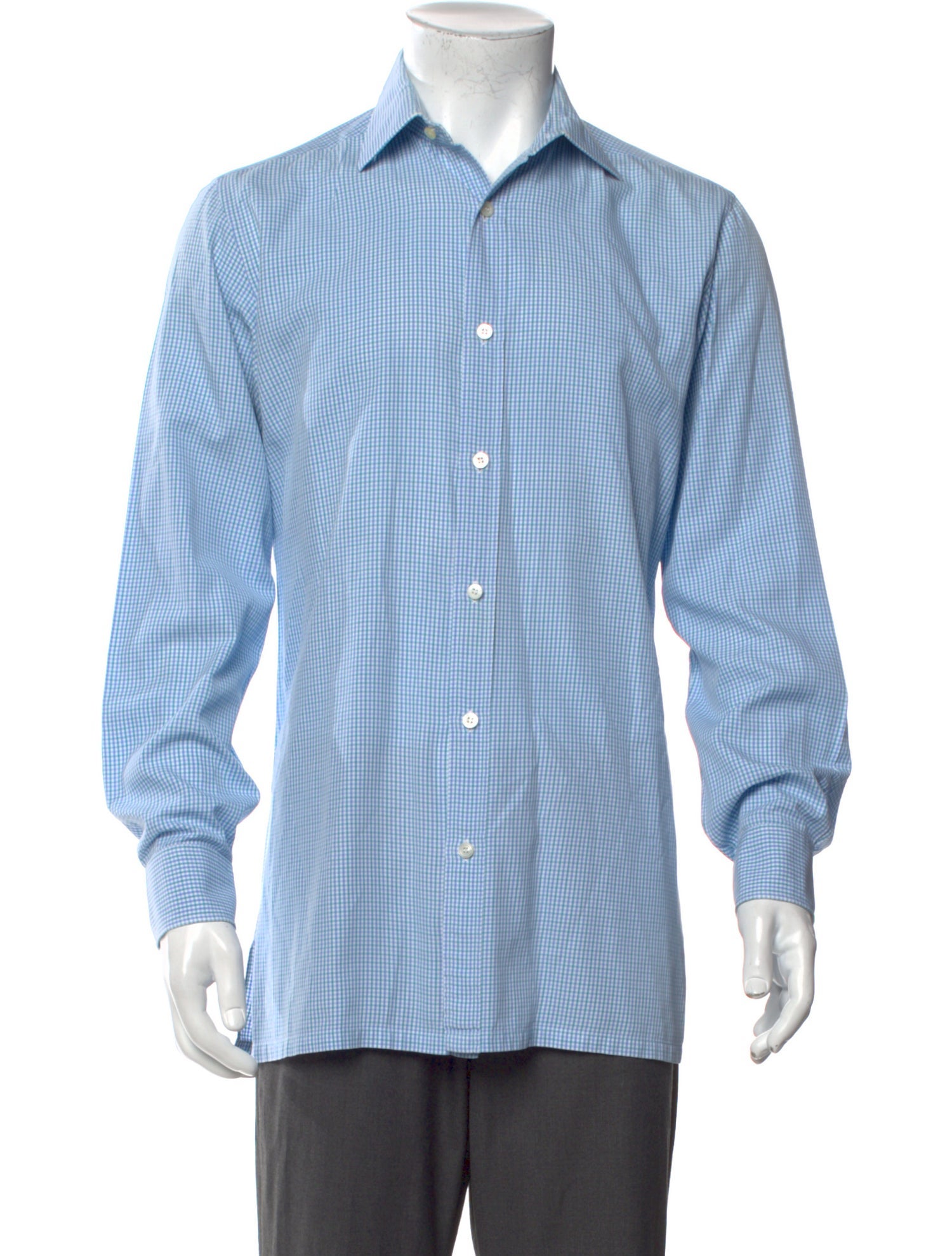 Charvet Plaid Print Long Sleeve Dress Shirt