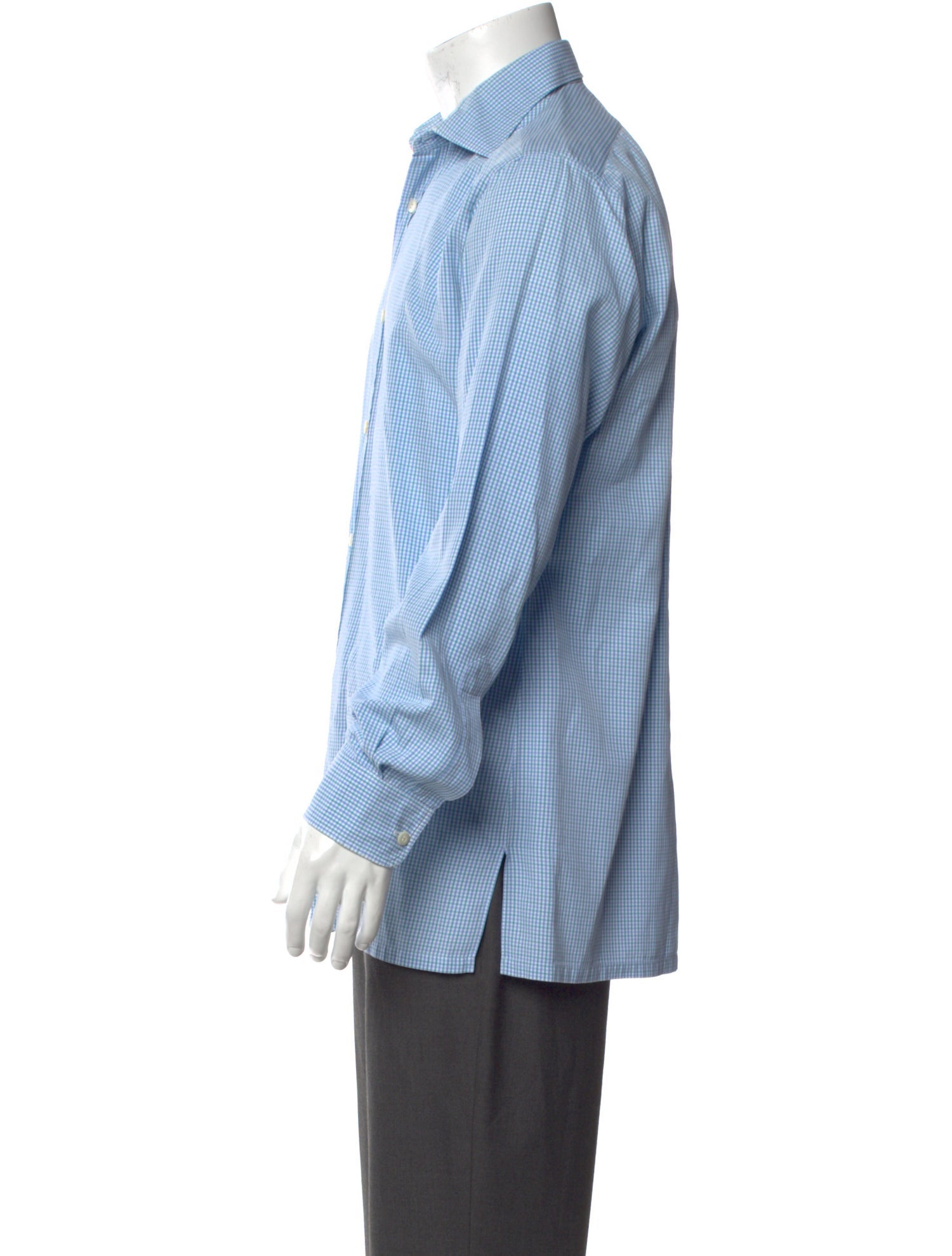 Charvet Plaid Print Long Sleeve Dress Shirt