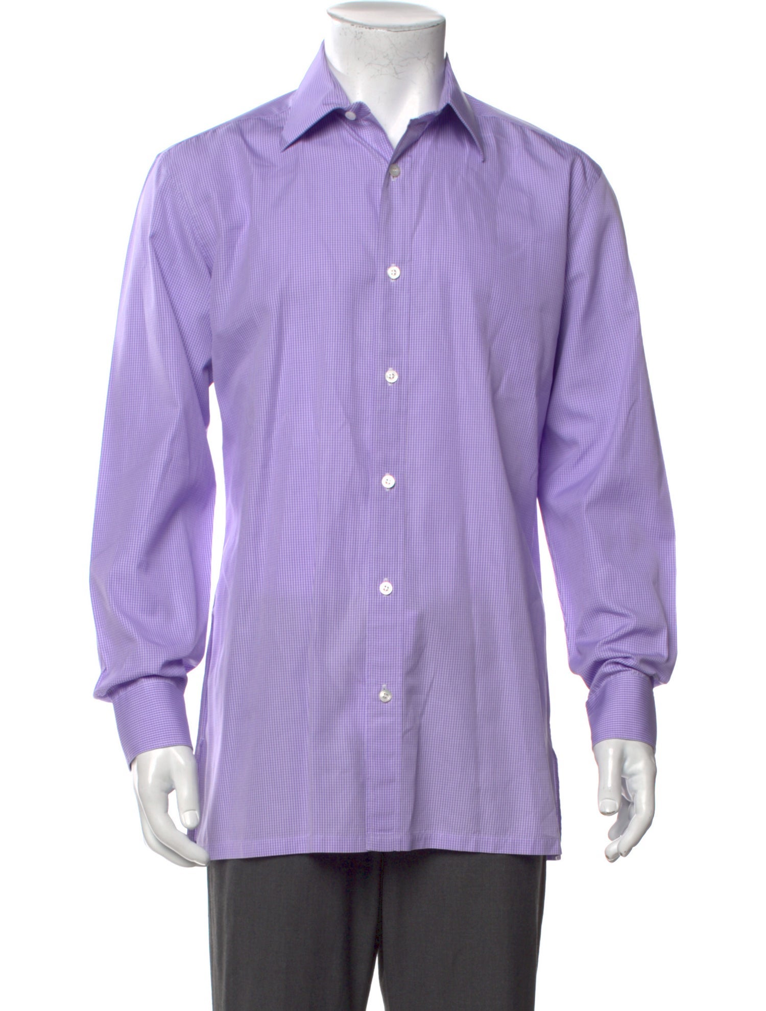 Charvet Plaid Print Long Sleeve Dress Shirt