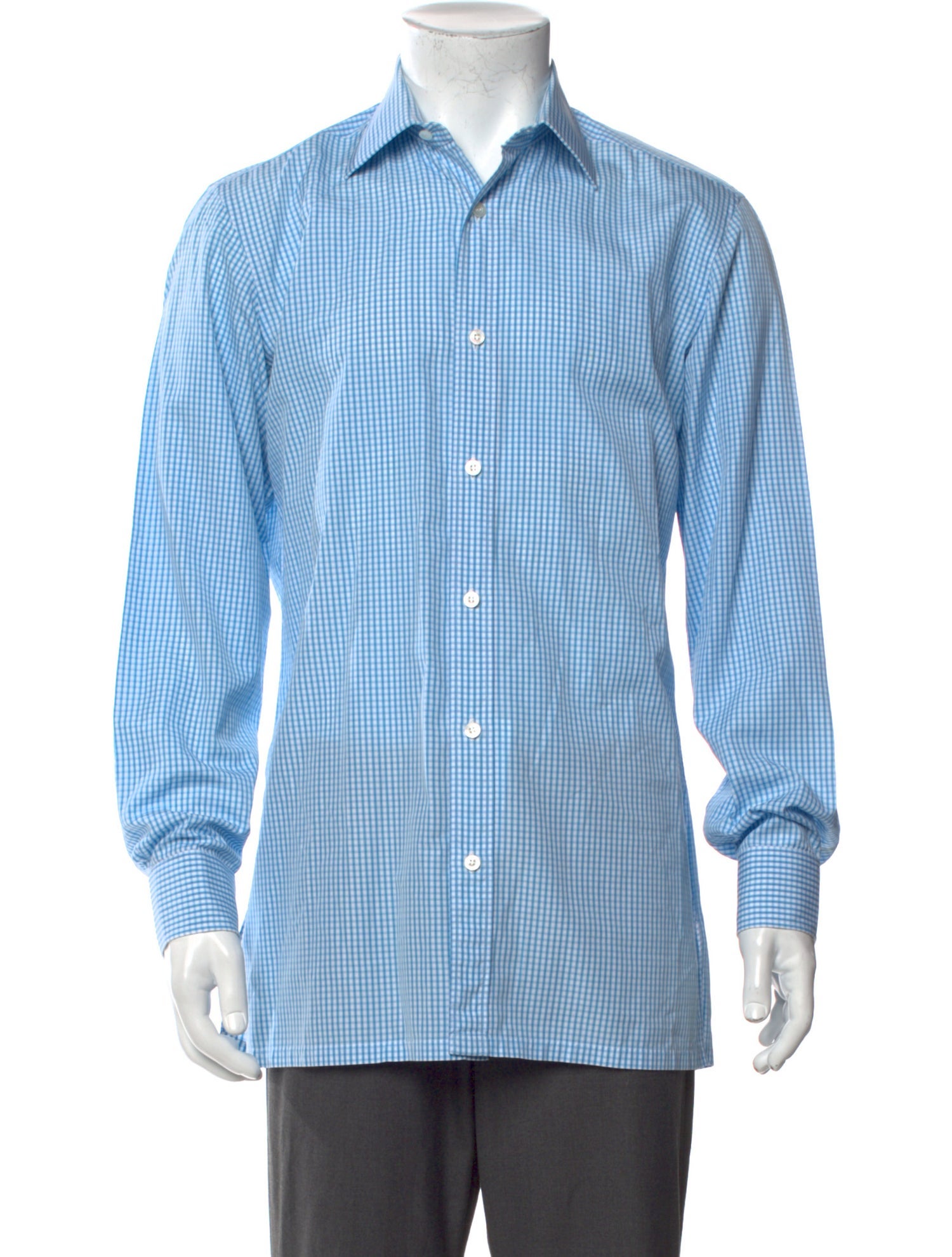 Charvet Plaid Print Long Sleeve Dress Shirt