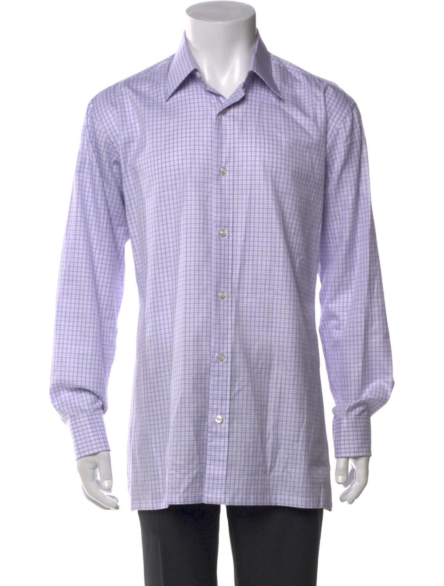 Charvet Plaid Print Long Sleeve Dress Shirt