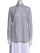 Charvet Striped Long Sleeve Button-Up Top