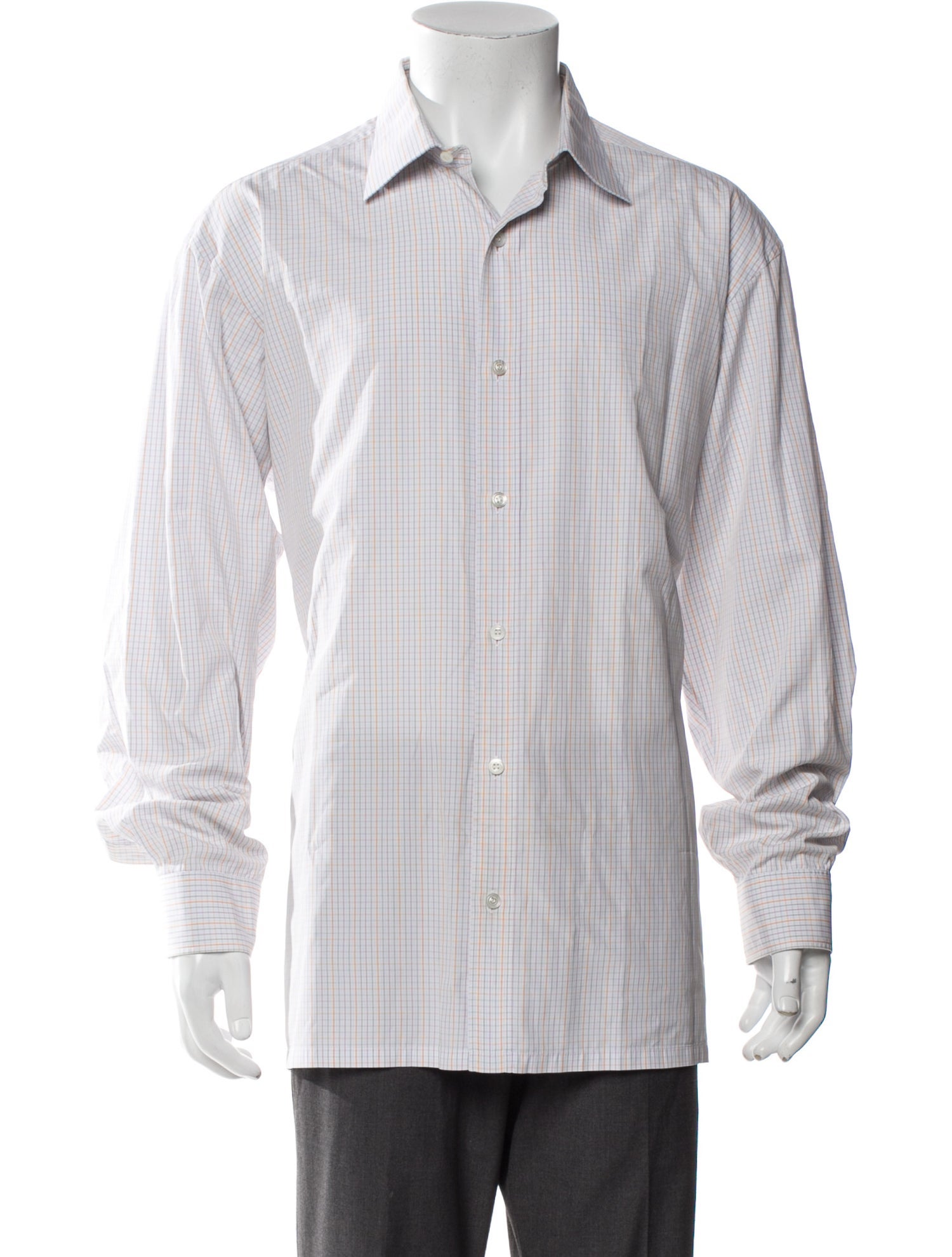 Charvet Plaid Print Long Sleeve Dress Shirt
