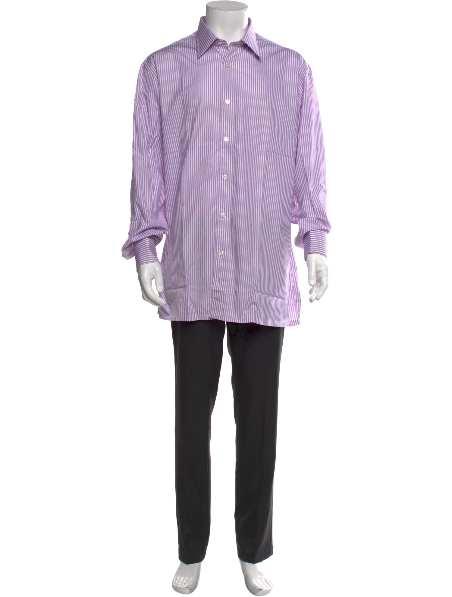 Charvet Striped Long Sleeve Dress Shirt