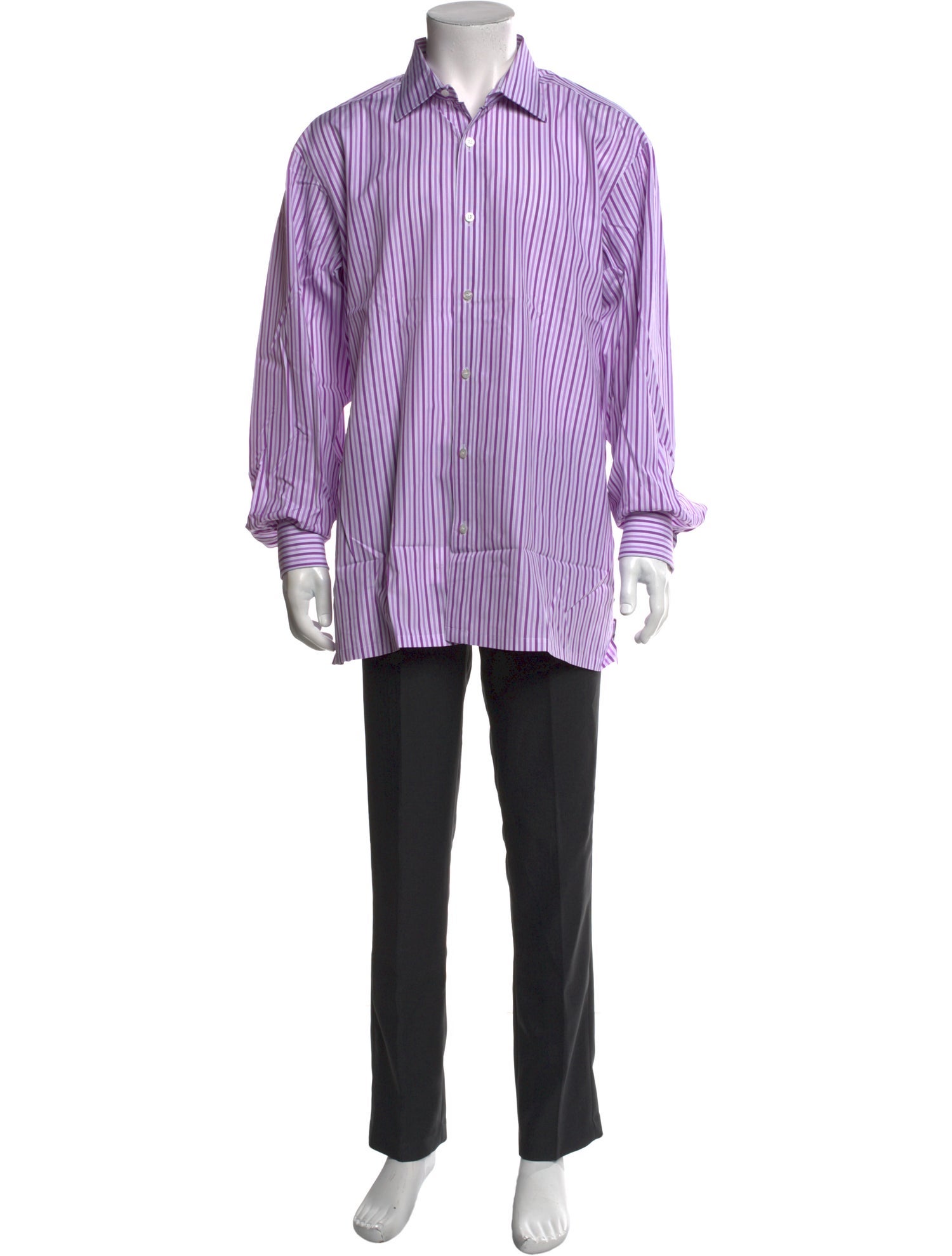 Charvet Striped Long Sleeve Dress Shirt