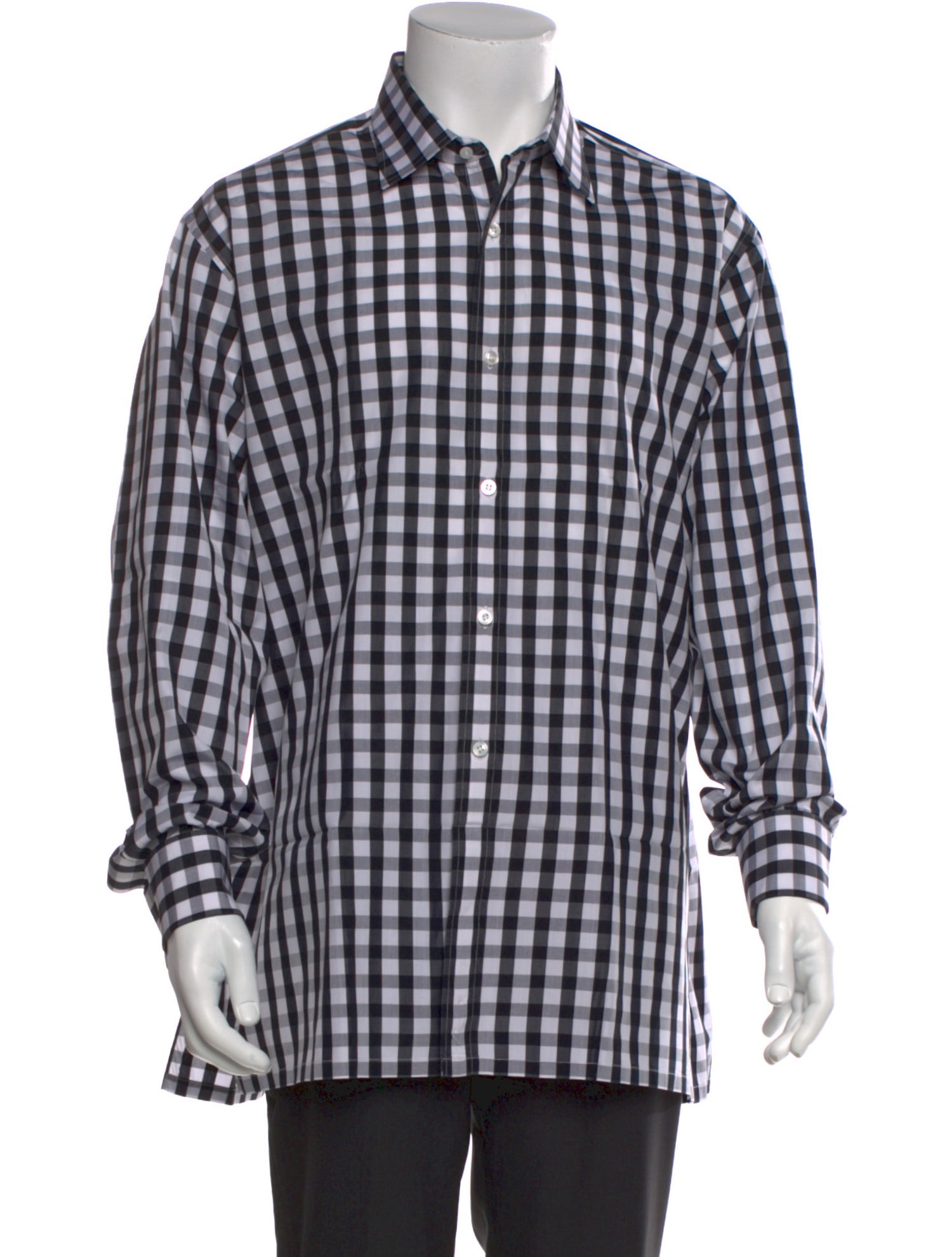 Charvet Plaid Print Long Sleeve Dress Shirt
