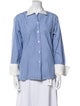 Charvet Striped Three-Quarter Sleeve Button-Up Top