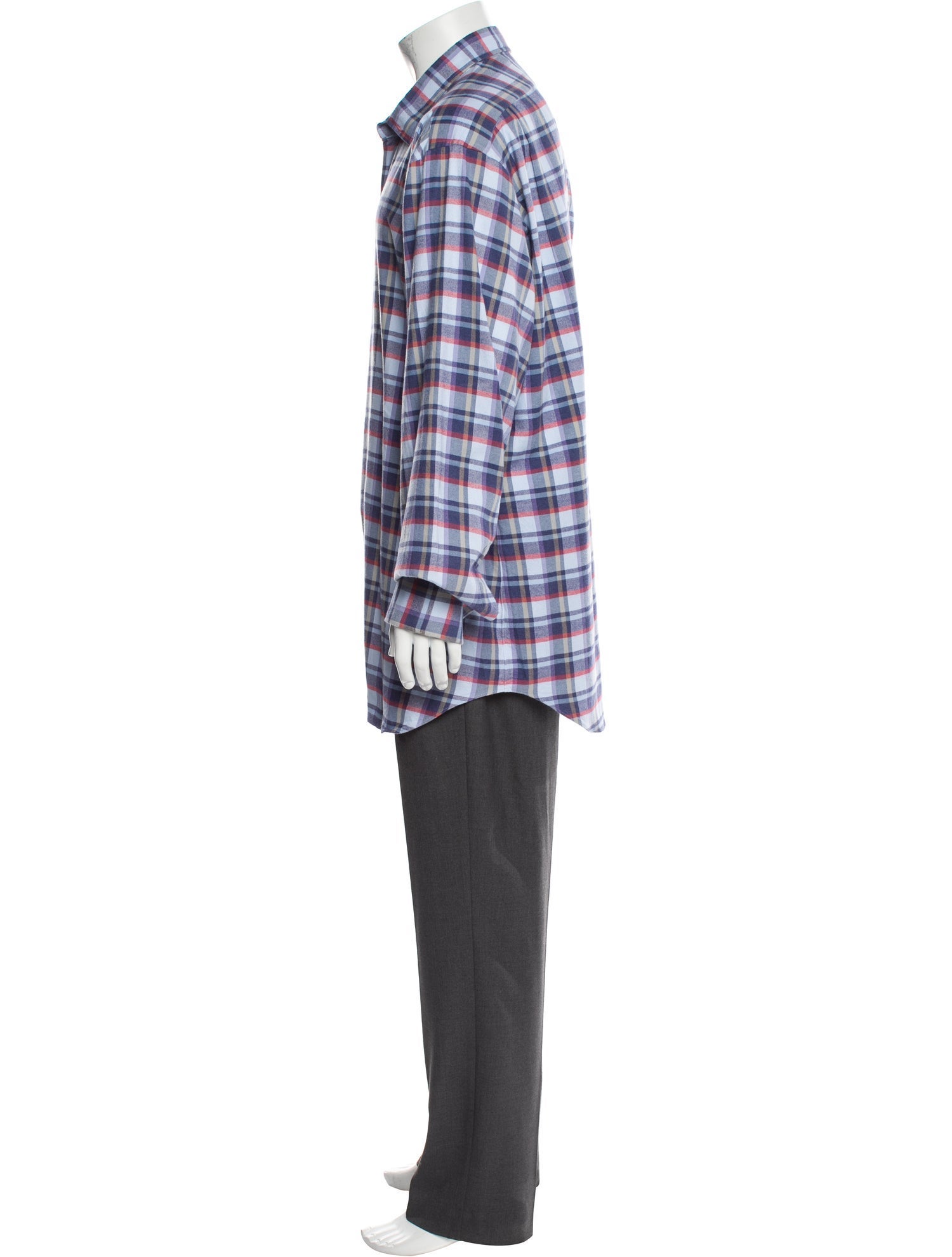 Charvet Plaid Print Long Sleeve Shirt