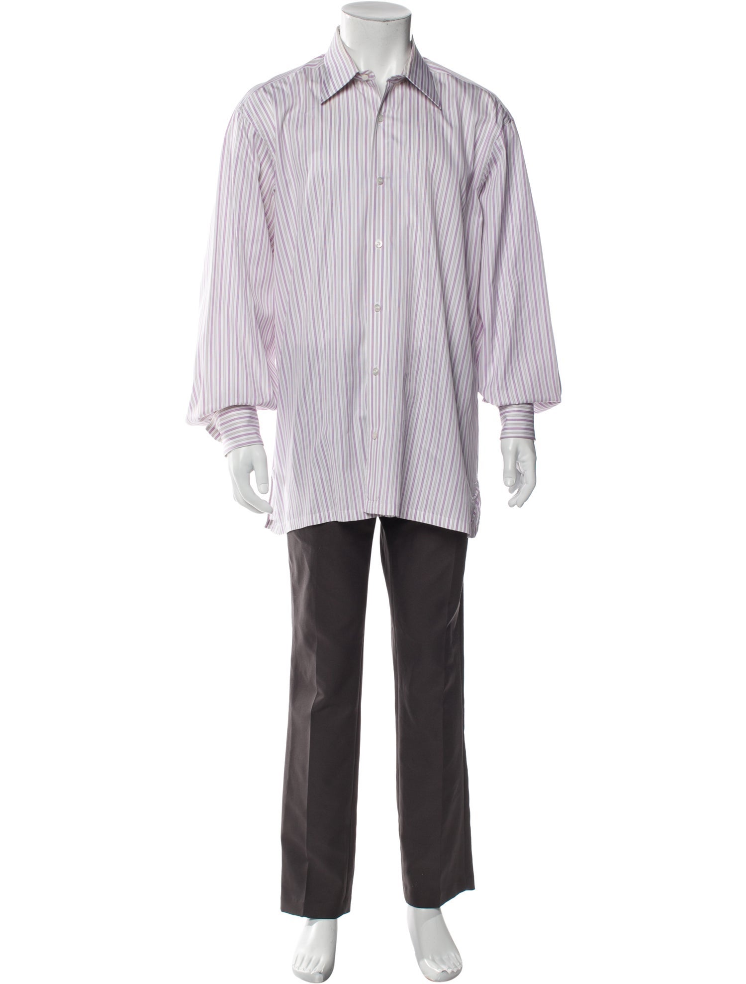Charvet Striped Long Sleeve Dress Shirt