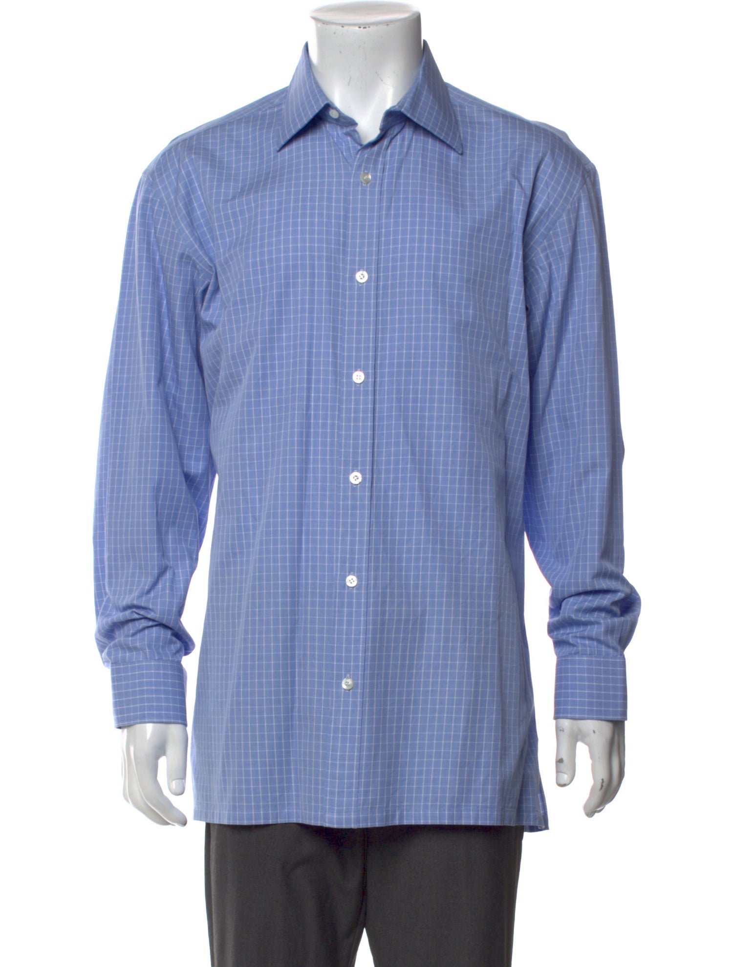Charvet Plaid Print Long Sleeve Dress Shirt