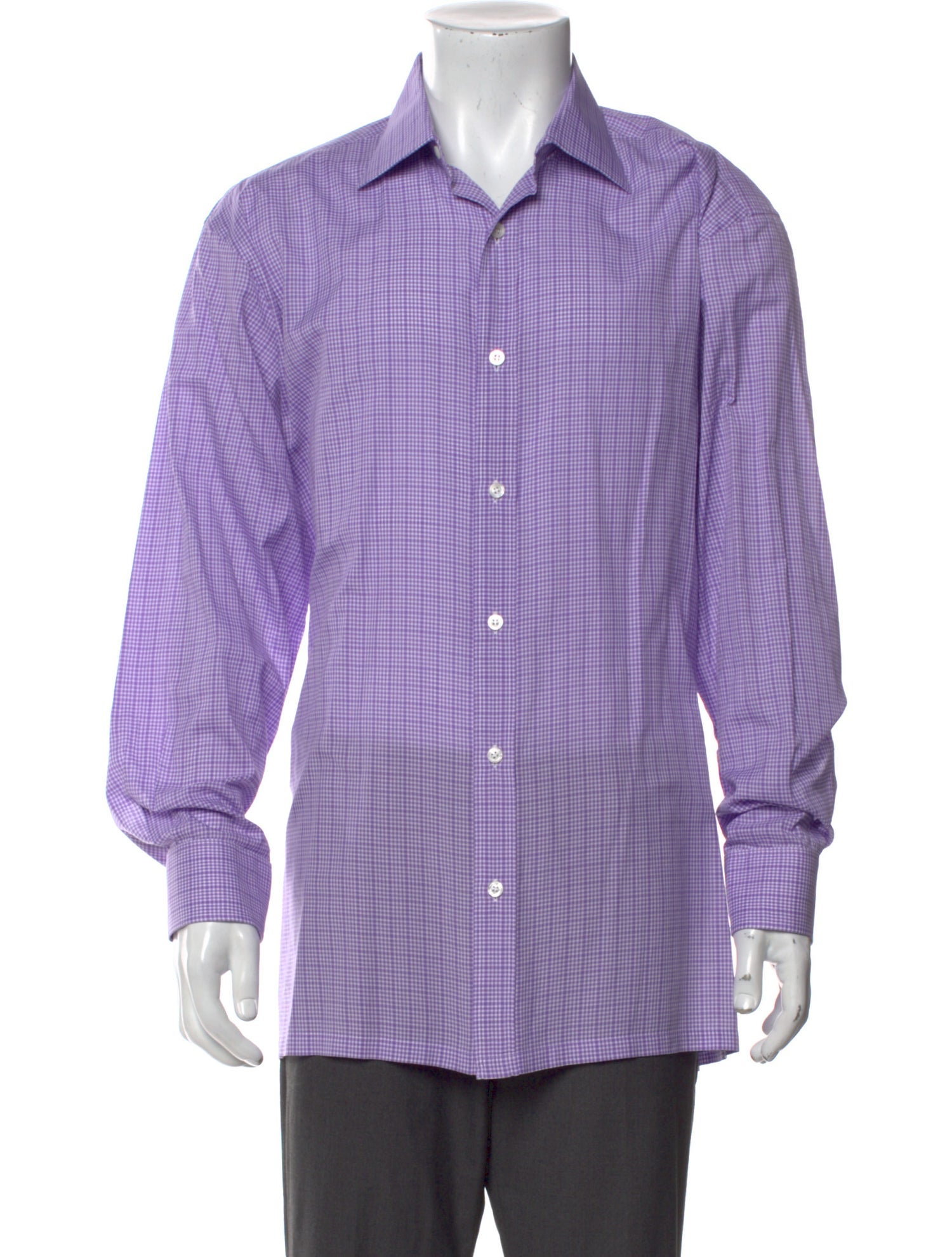 Charvet Plaid Print Long Sleeve Dress Shirt