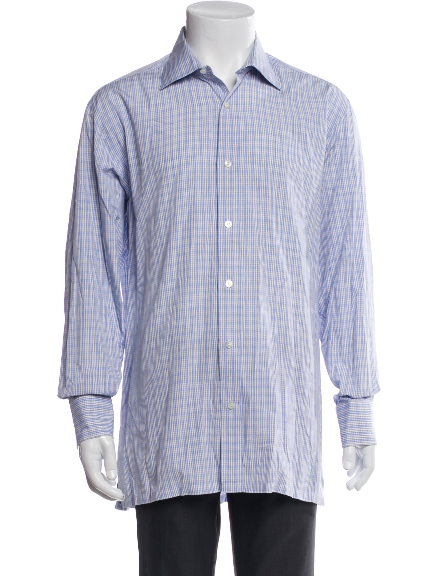 Charvet Plaid Print Long Sleeve Dress Shirt