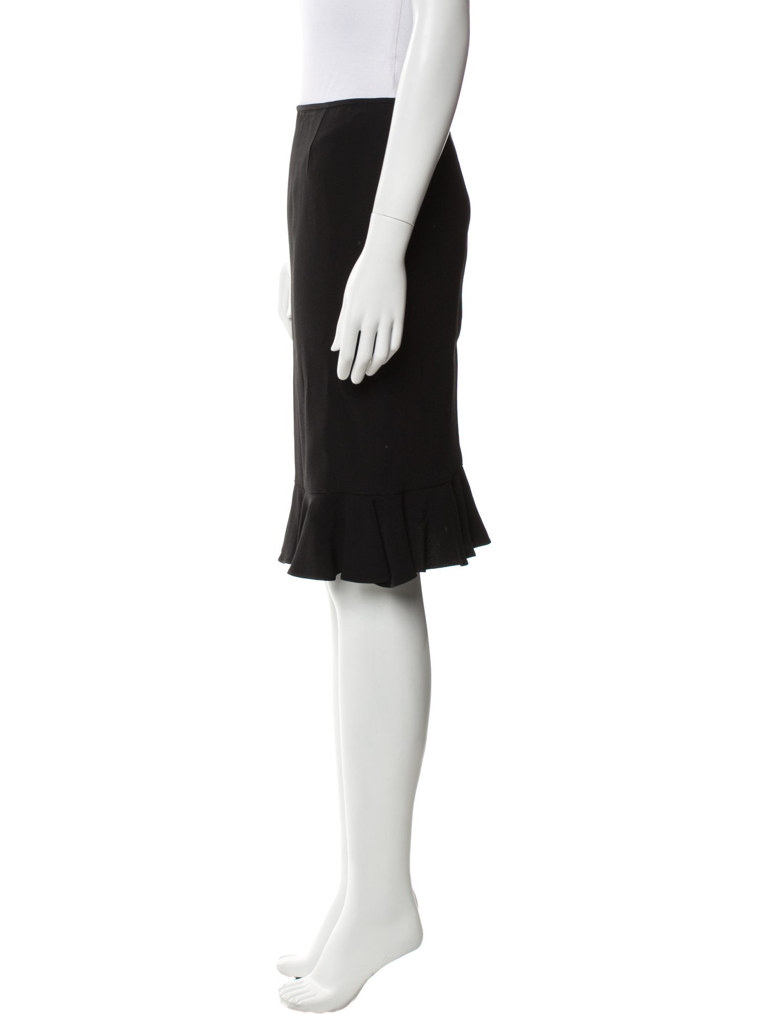 CHRISTINA PERRIN Ruffle Embellishment Knee-Length Skirt