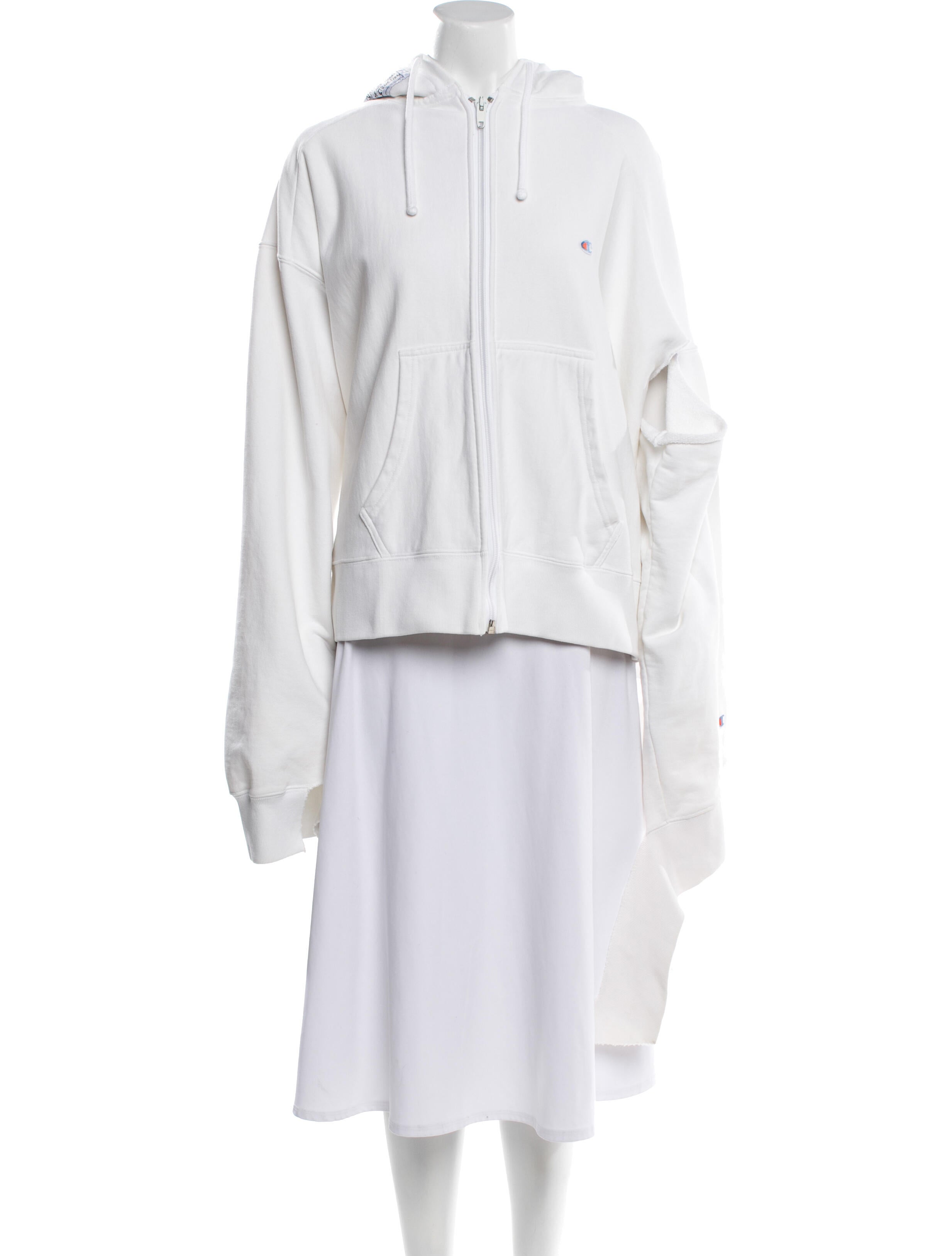 Vetements x Champion 2017 In Progress Oversized Zip Up Hooded Sweatshirt