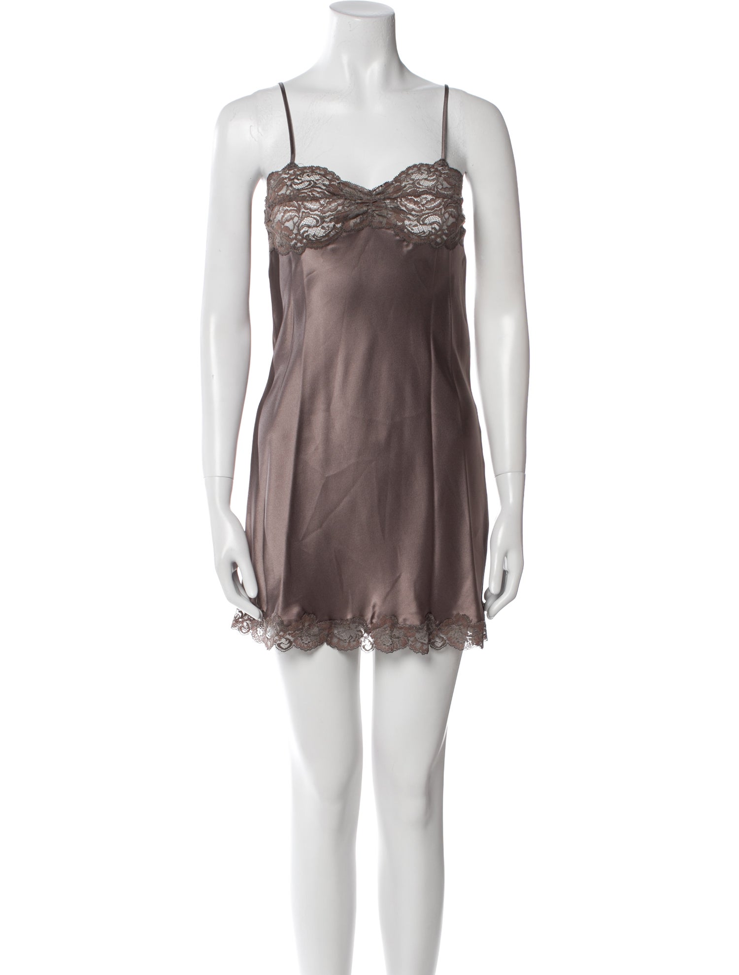 Christine Vancouver Silk Lace Trim Embellishment Nightgown w/ Tags