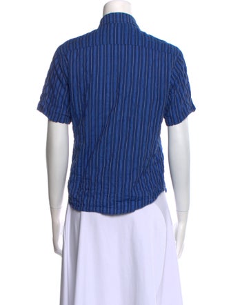 Ciao Lucia Striped Short Sleeve Button-Up Top