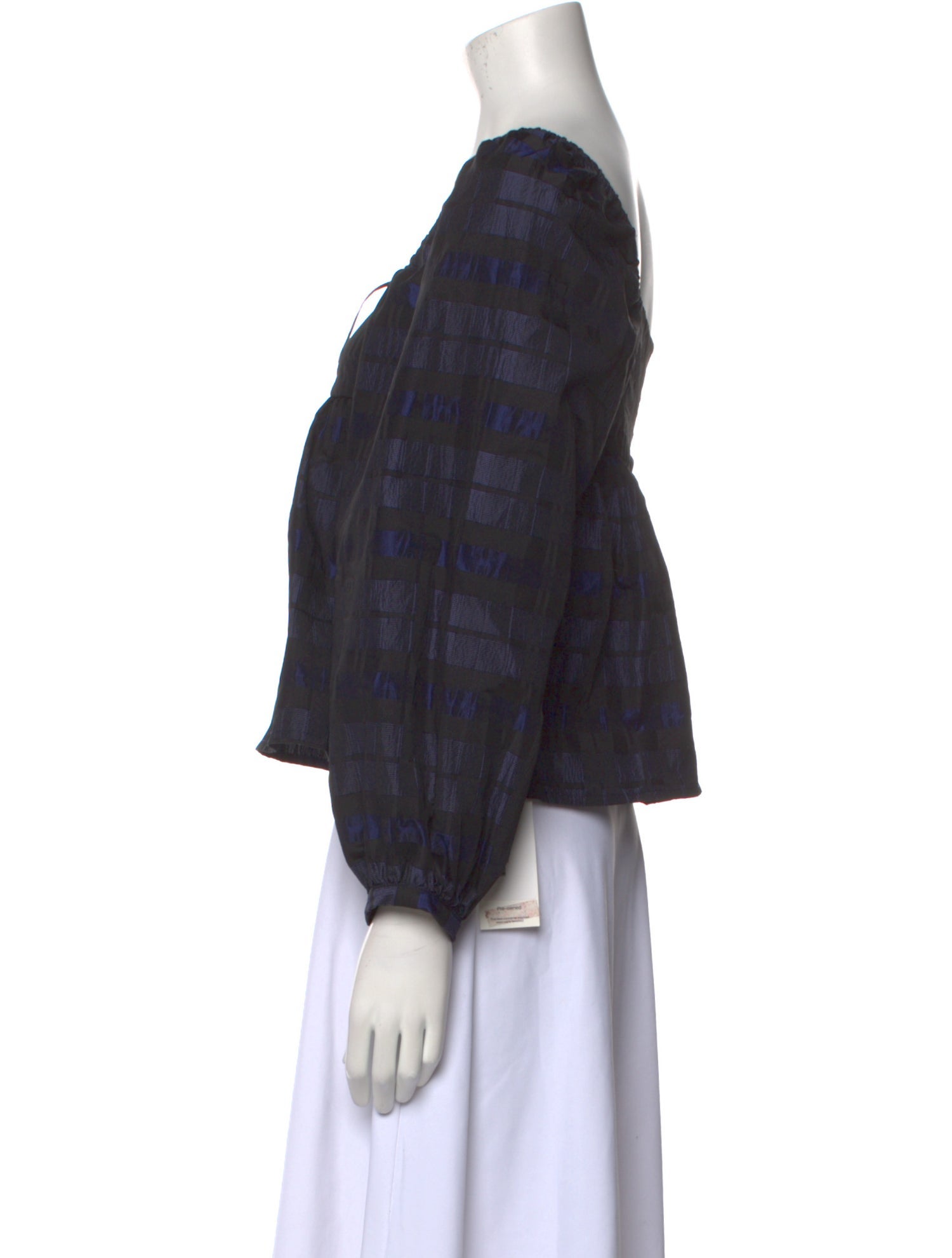 Ciao Lucia Plaid Print Square Neckline Crop Top
