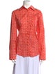 Ciao Lucia Printed Long Sleeve Button-Up Top
