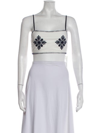 Ciao Lucia Printed Square Neckline Crop Top